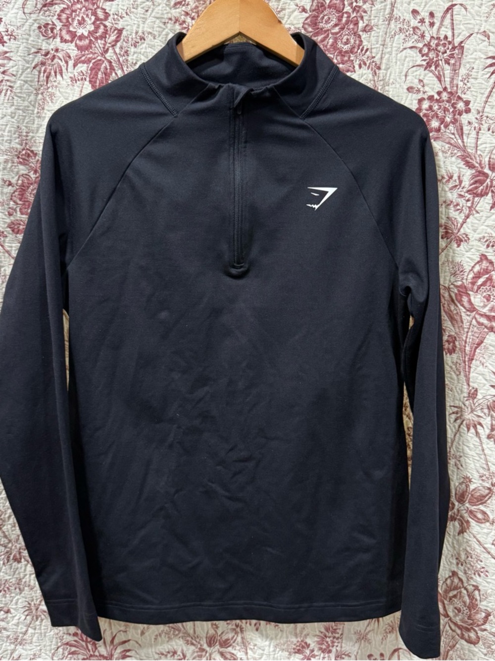 Gymshark Quarter Zip Pullover Black Athletic Top Men’s L